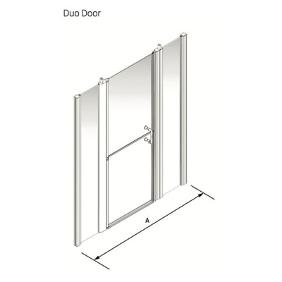 Larenco Alcove Full Height Shower Enclosure Duo Door with 2 inline fixed panels